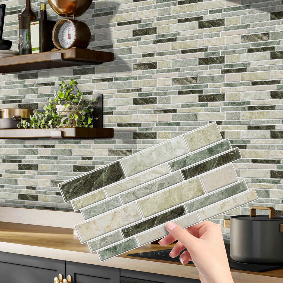 Marble Peel & Stick Wall Tiles – Waterproof Self-Adhesive Backsplash for Bathroom & Kitchen