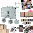 Pro Makeup Artist Case — 3-Layer Silver Aluminum Box | 94 Eyeshadows, Lipstick, Blush, Contour & More