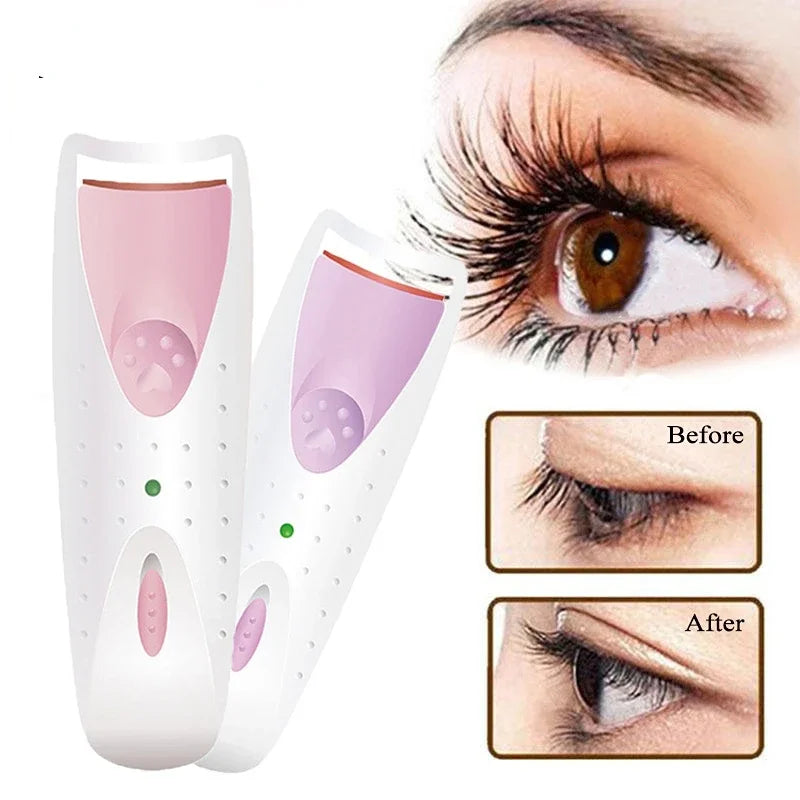 Electric Heated Eyelash Curler — Long-Lasting Lash Perm & Curl Tool with Eyelash Card - Gold Store Business