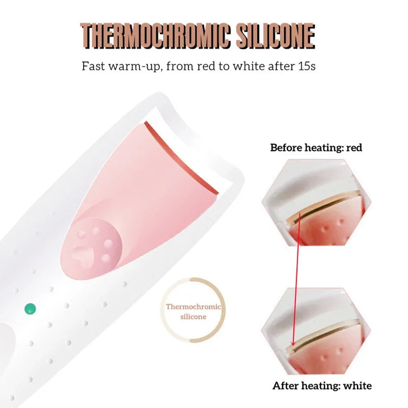 Electric Heated Eyelash Curler — Long-Lasting Lash Perm & Curl Tool with Eyelash Card - Gold Store Business