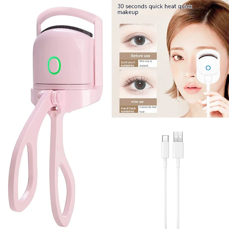 Electric Heated Eyelash Curler — Long-Lasting Lash Perm & Curl Tool with Eyelash Card - Gold Store Business
