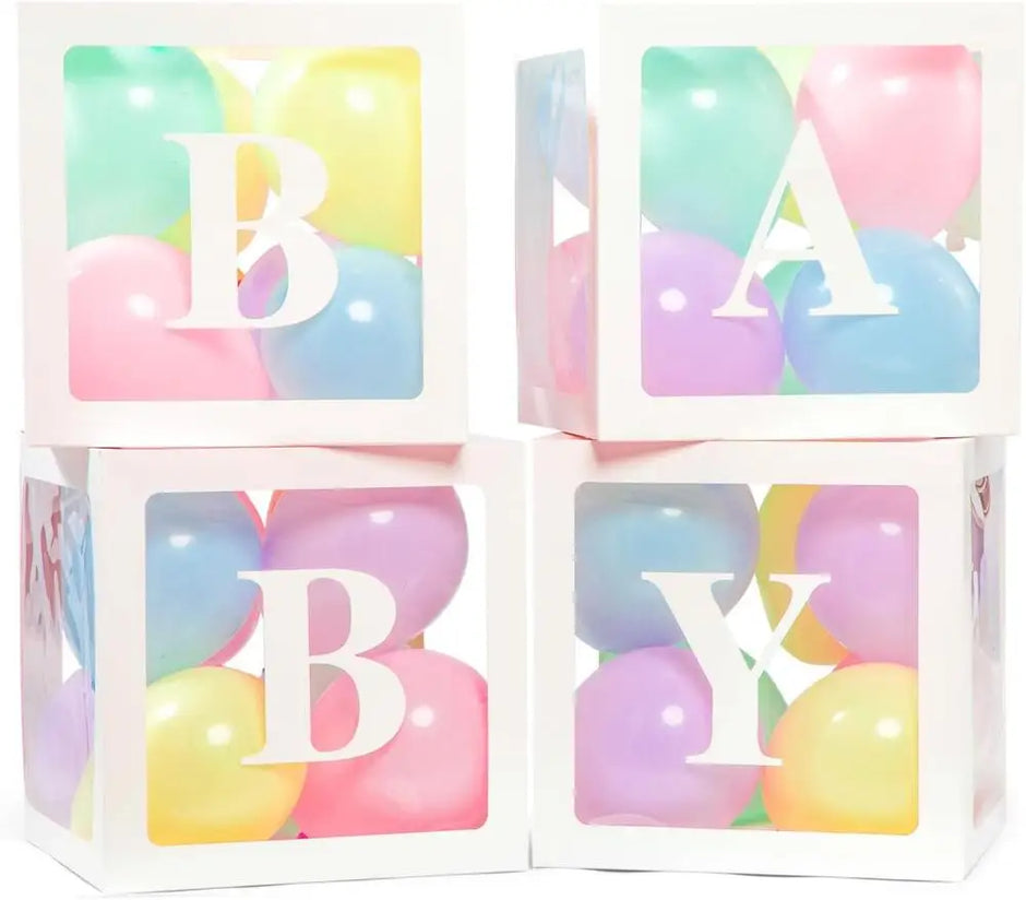 25cm Transparent Letter Gift Box – A-Z Alphabet for Baby Shower, Wedding & Party Decor - Gold Store Business