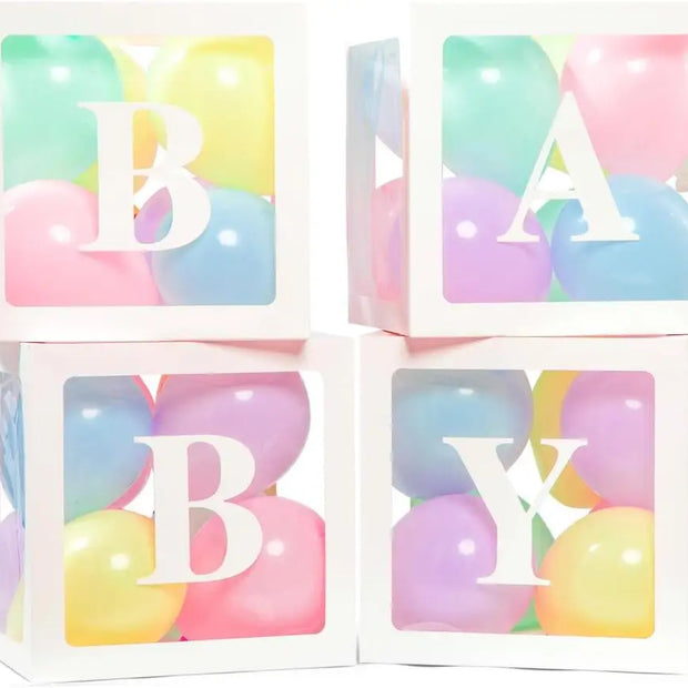 25cm Transparent Letter Gift Box – A-Z Alphabet for Baby Shower, Wedding & Party Decor - Gold Store Business