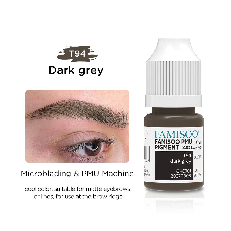 5ML Permanent Makeup Pigment — Lips, Brows & Eyeliner | Plant-Based, CPNP Certified | 29+ Colors