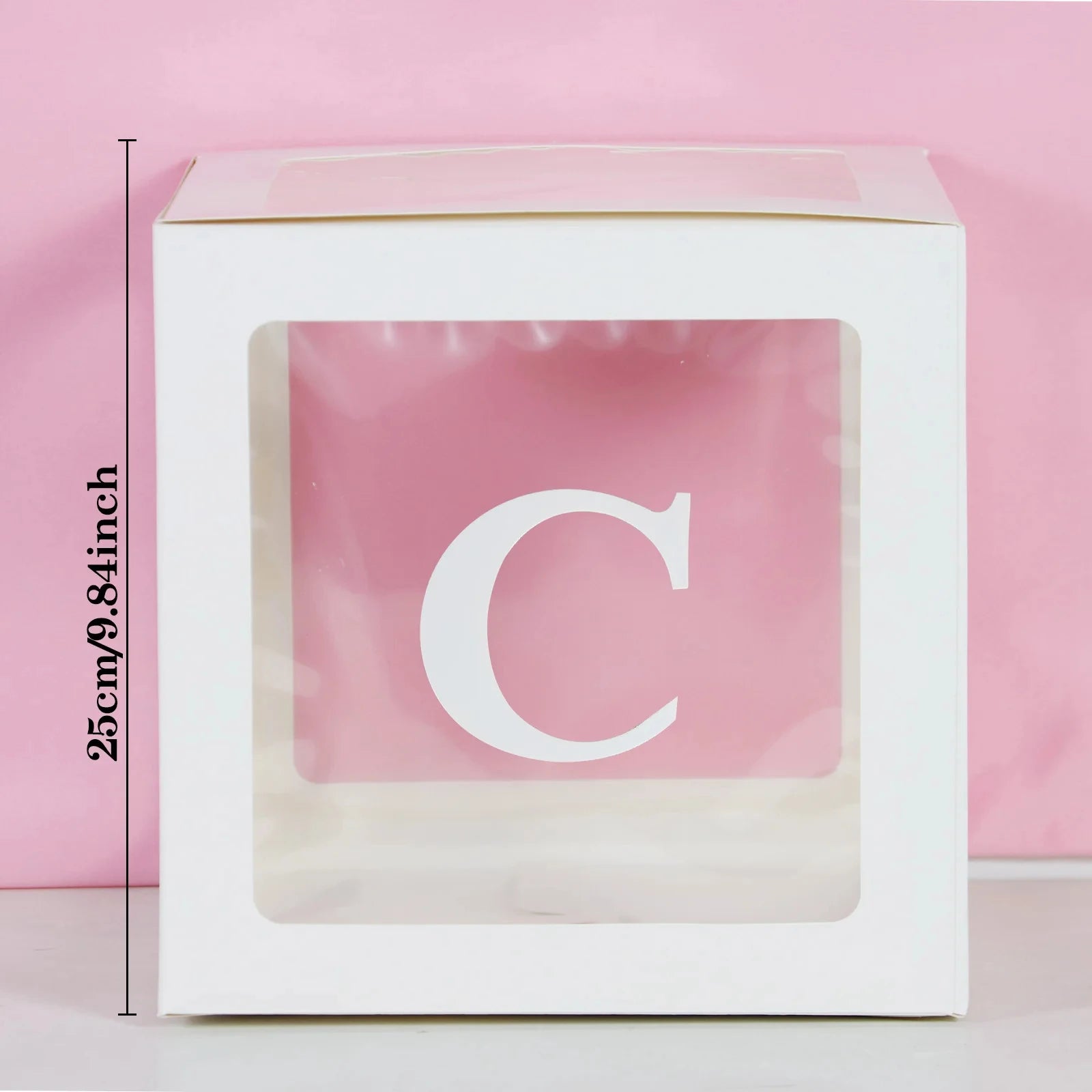 25cm Transparent Letter Gift Box – A-Z Alphabet for Baby Shower, Wedding & Party Decor - Gold Store Business