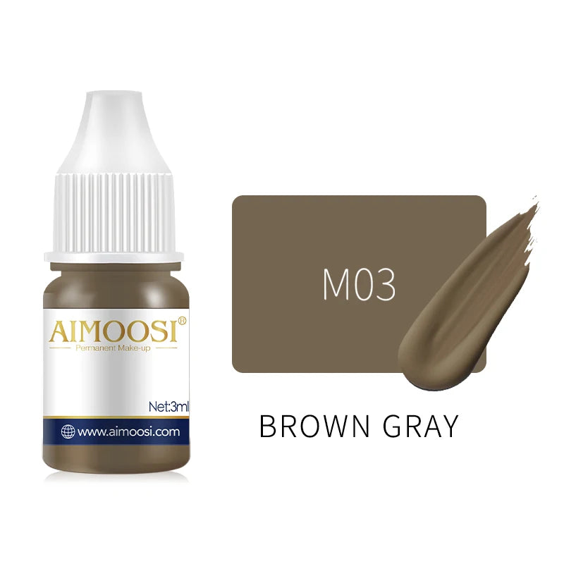Aimoosi 3ML Semi-Permanent Makeup Pigment — Milk Tea Colors | Brows, Eyeliner & Lips | Lasts 3–5 Years