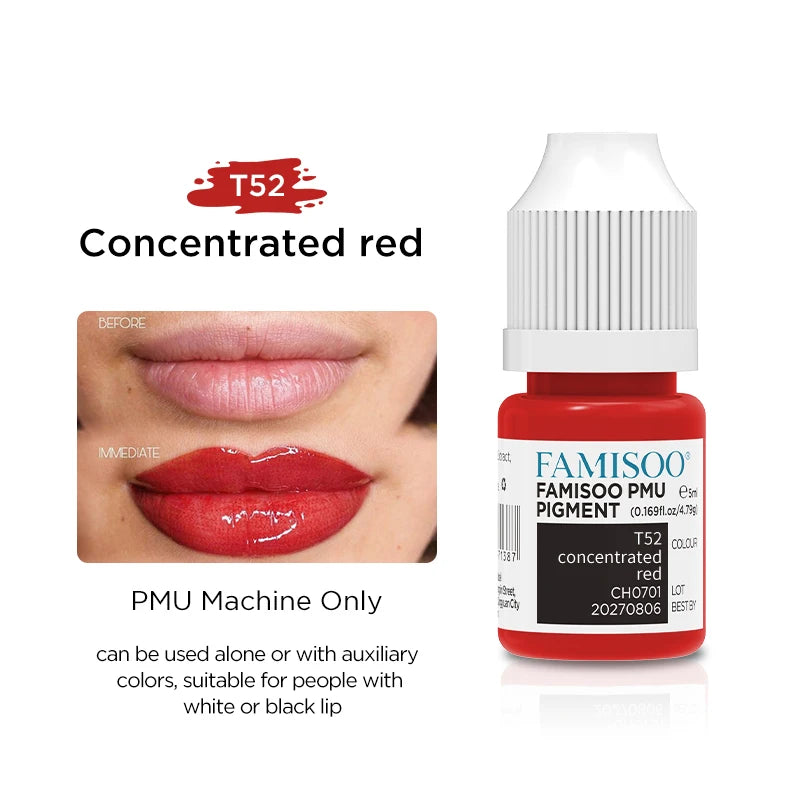5ML Permanent Makeup Pigment — Lips, Brows & Eyeliner | Plant-Based, CPNP Certified | 29+ Colors