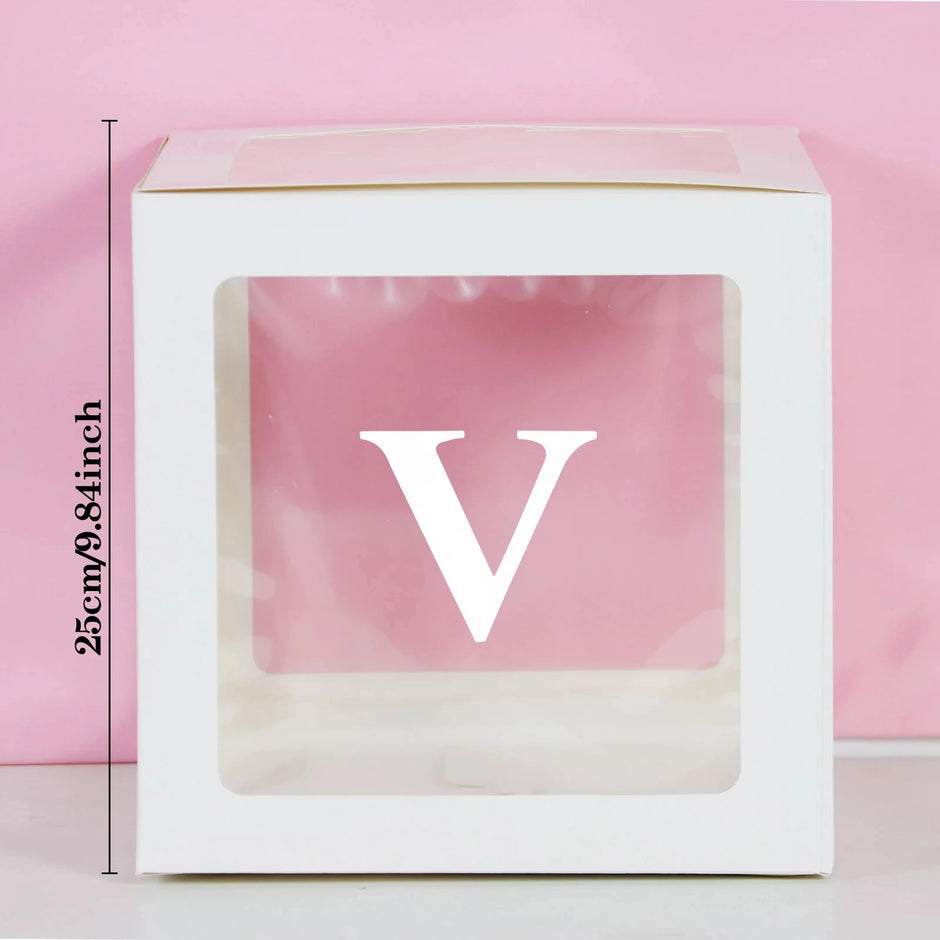 25cm Transparent Letter Gift Box – A-Z Alphabet for Baby Shower, Wedding & Party Decor - Gold Store Business