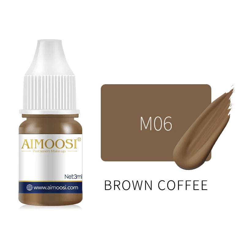 Aimoosi 3ML Semi-Permanent Makeup Pigment — Milk Tea Colors | Brows, Eyeliner & Lips | Lasts 3–5 Years