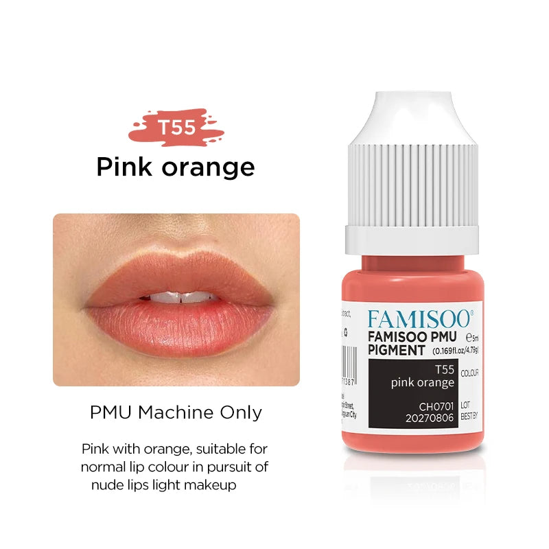5ML Permanent Makeup Pigment — Lips, Brows & Eyeliner | Plant-Based, CPNP Certified | 29+ Colors