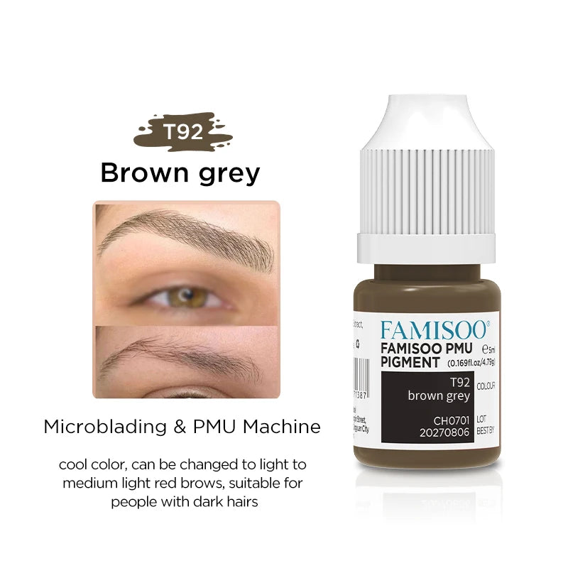 5ML Permanent Makeup Pigment — Lips, Brows & Eyeliner | Plant-Based, CPNP Certified | 29+ Colors