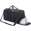 Sports Gym Bag Travel Duffel Bag Waterproof Weekender Overnight Tote Carry on Bag with Wet Pocket & Shoes Compartment for Men Women Lightweight Adjustable Strap Black