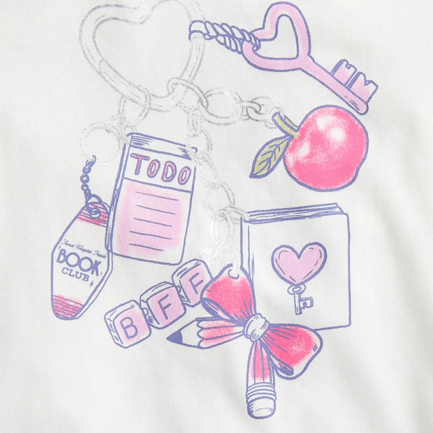 Girls Embellished Graphic Tee with Short Sleeves, Sizes 4-18 & Plus