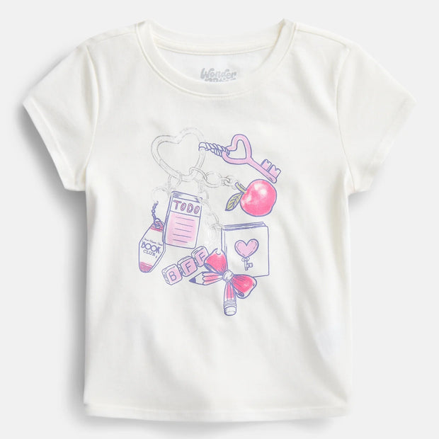 Girls Embellished Graphic Tee with Short Sleeves, Sizes 4-18 & Plus