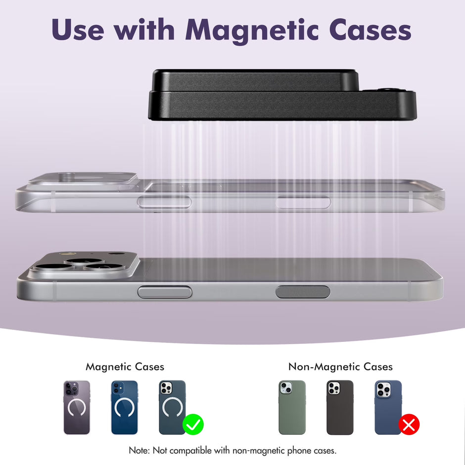 Magnetic Portable Charger,10000Mah Power Bank 22.5W Fast Charging Battery Bank with LED Display,Wireless&Wired USB-C Cable Travel Wireless Charger for Iphone 17-12,Andriod Phones,Black