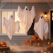 Halloween Hanging Ghosts Outdoor Decoration(3 Pack), Cute Flying Ghosts for Halloween Yard Garden Porch Party Decorations
