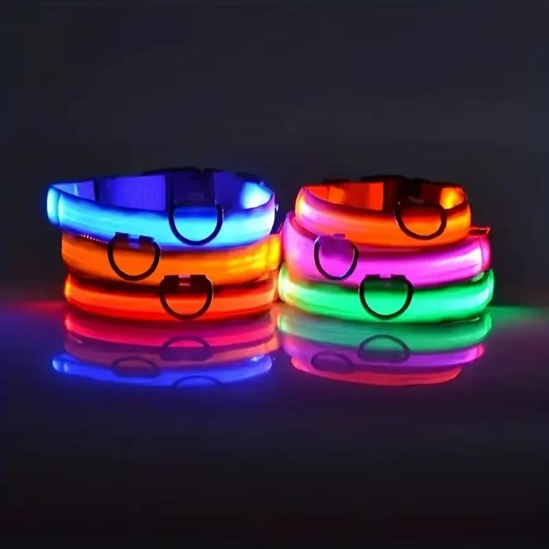 LED Glow-in-the-Dark Dog Leash & Collar Set – Nylon Night Safety Luminous Fluorescent Pet Lead - Gold Store Business