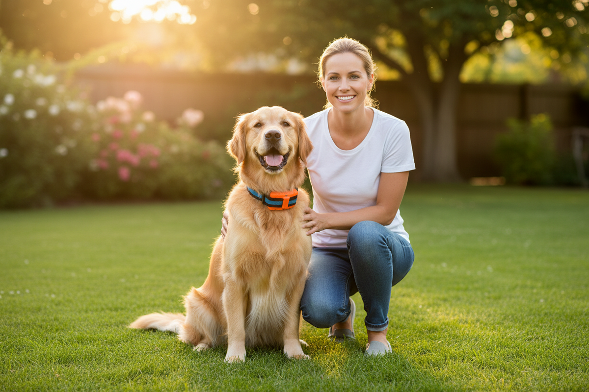 Anti-Bark Dog Collar – Electric Shock, Vibration & Sound with LED for Small & Large Dogs - Gold Store Business