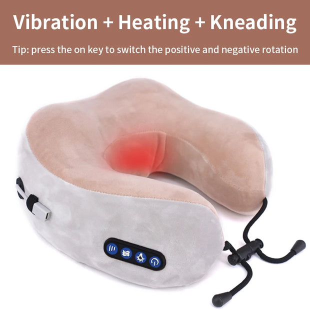 Electric Neck & Shoulder Massager — Portable U-Shape Cervical Relief Pillow - Gold Store Business