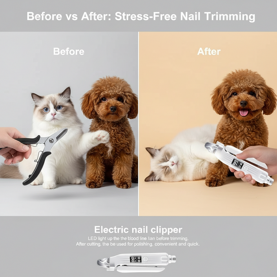 2-in-1 Electric Pet Nail Trimmer & Grinder with LED Light – Quiet Dog & Cat Nail File - Gold Store Business