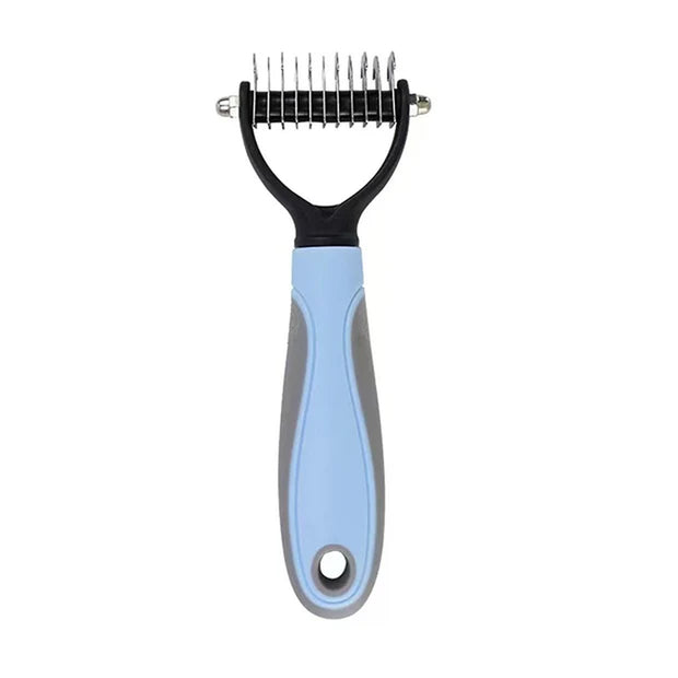 Professional Pet Deshedding Brush – Dog & Cat Hair Remover Comb with Knot Cutter for All Coat Types - Gold Store Business