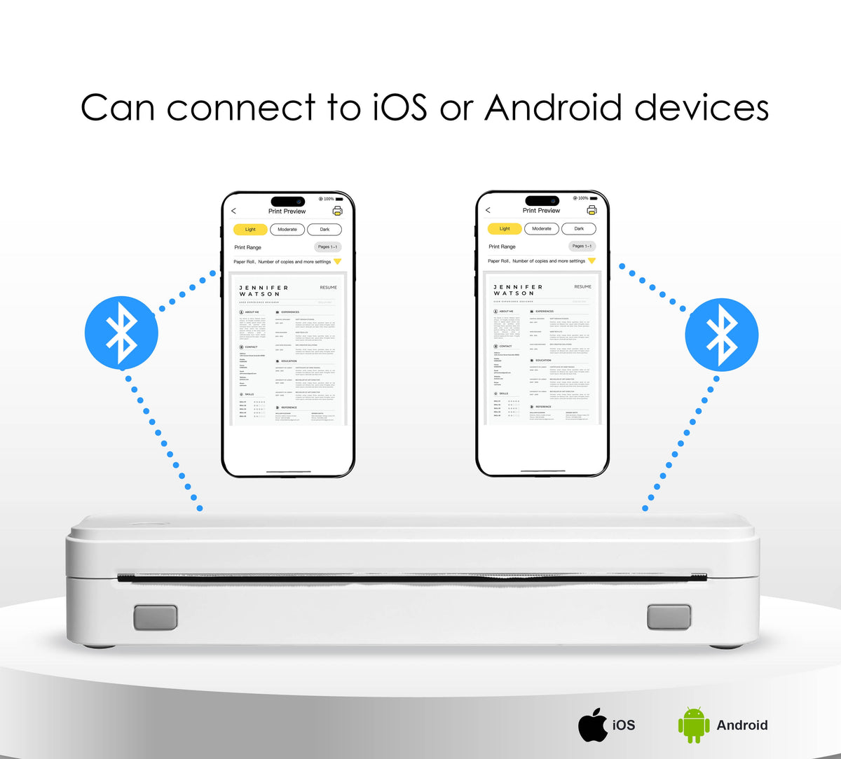 Pro Wireless Inkless Thermal Printer, Ios & Android Compatible, 8.5