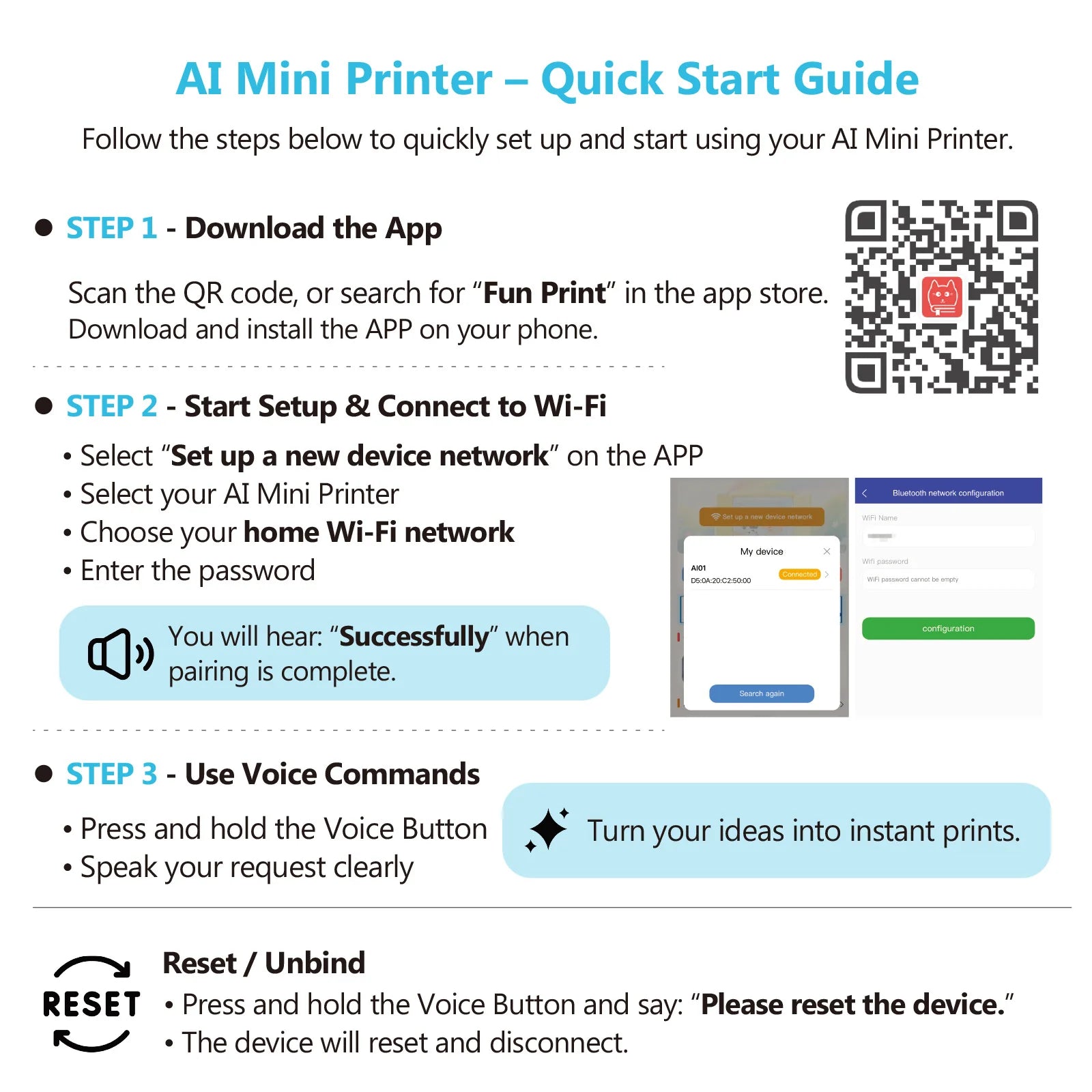 AI Mini Printer Sticker Print Portable Thermal Inkless Maker Bluetooth Pocket Instant Printing for School Office Home for Study Note,Journal,Diy,Gift