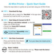 AI Mini Printer Sticker Print Portable Thermal Inkless Maker Bluetooth Pocket Instant Printing for School Office Home for Study Note,Journal,Diy,Gift