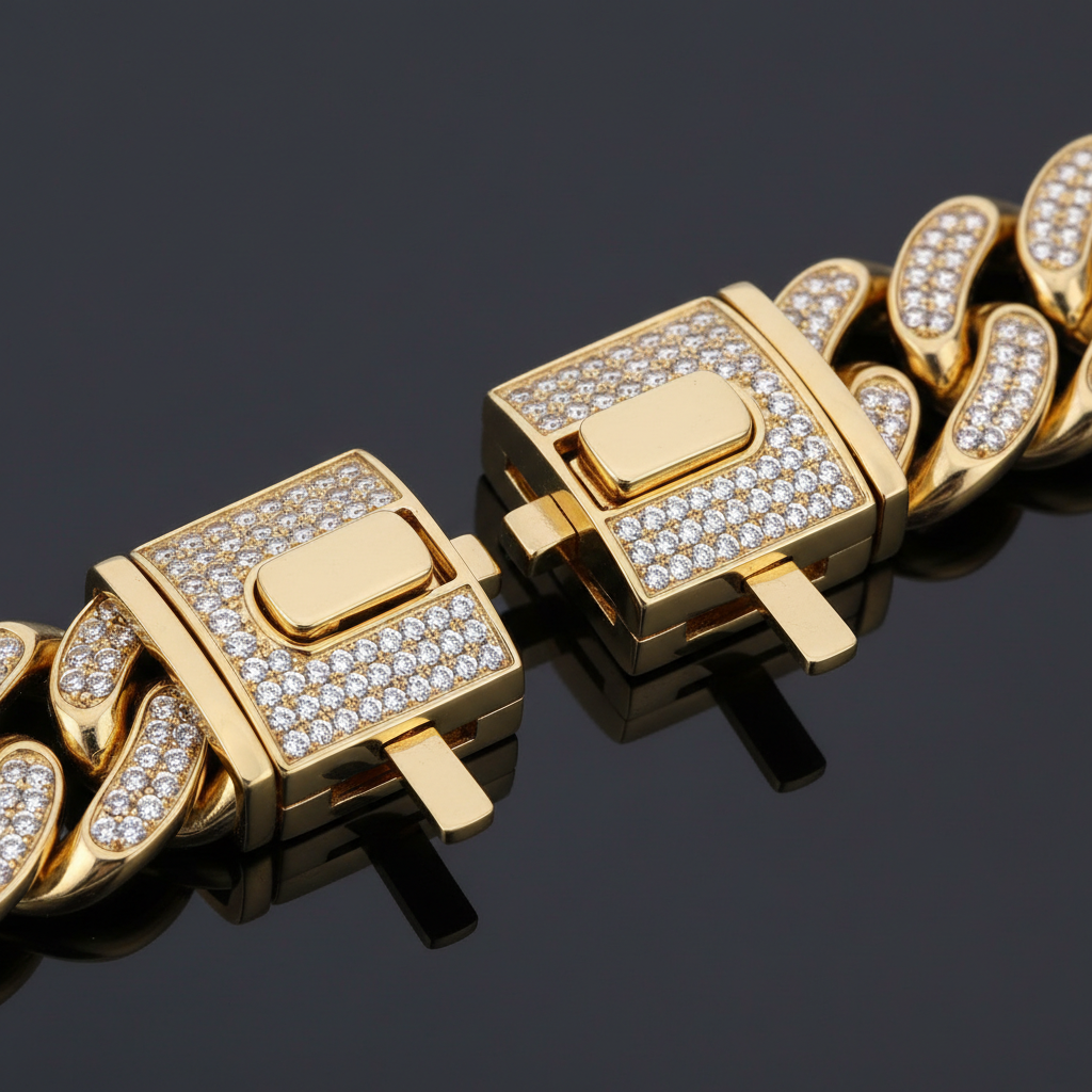 Luxury Cuban Link Dog Collar – Gold & Silver Diamond Chain Necklace for Pets - Gold Store Business