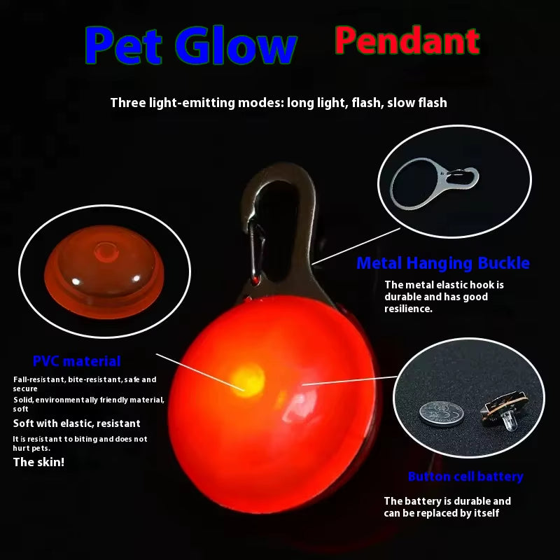 LED Luminous Glowing Dog & Cat Collar – Night Safety Pendant Necklace with Bright Light Decoration - Gold Store Business