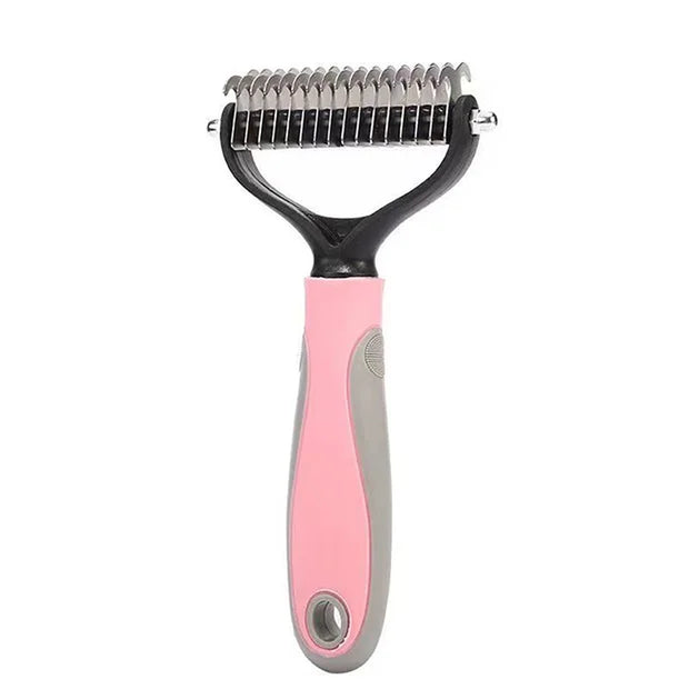 Professional Pet Deshedding Brush – Dog & Cat Hair Remover Comb with Knot Cutter for All Coat Types - Gold Store Business