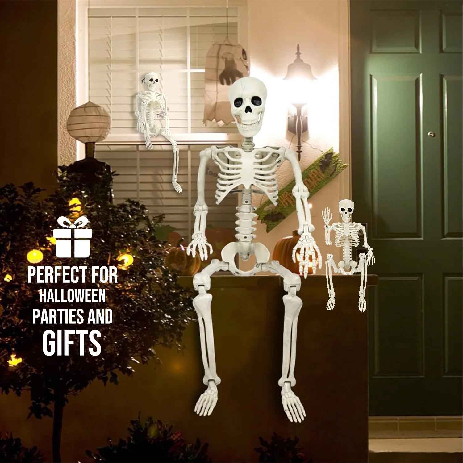 3-Piece Posable Halloween Skeleton Set | 35