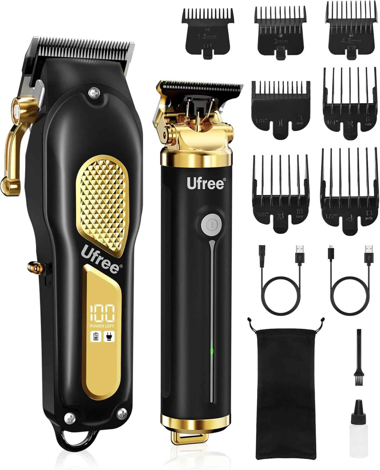 Cordless Hair Clippers & Trimmer Set for Men — Barber-Grade, 200Min Battery, LED Display
