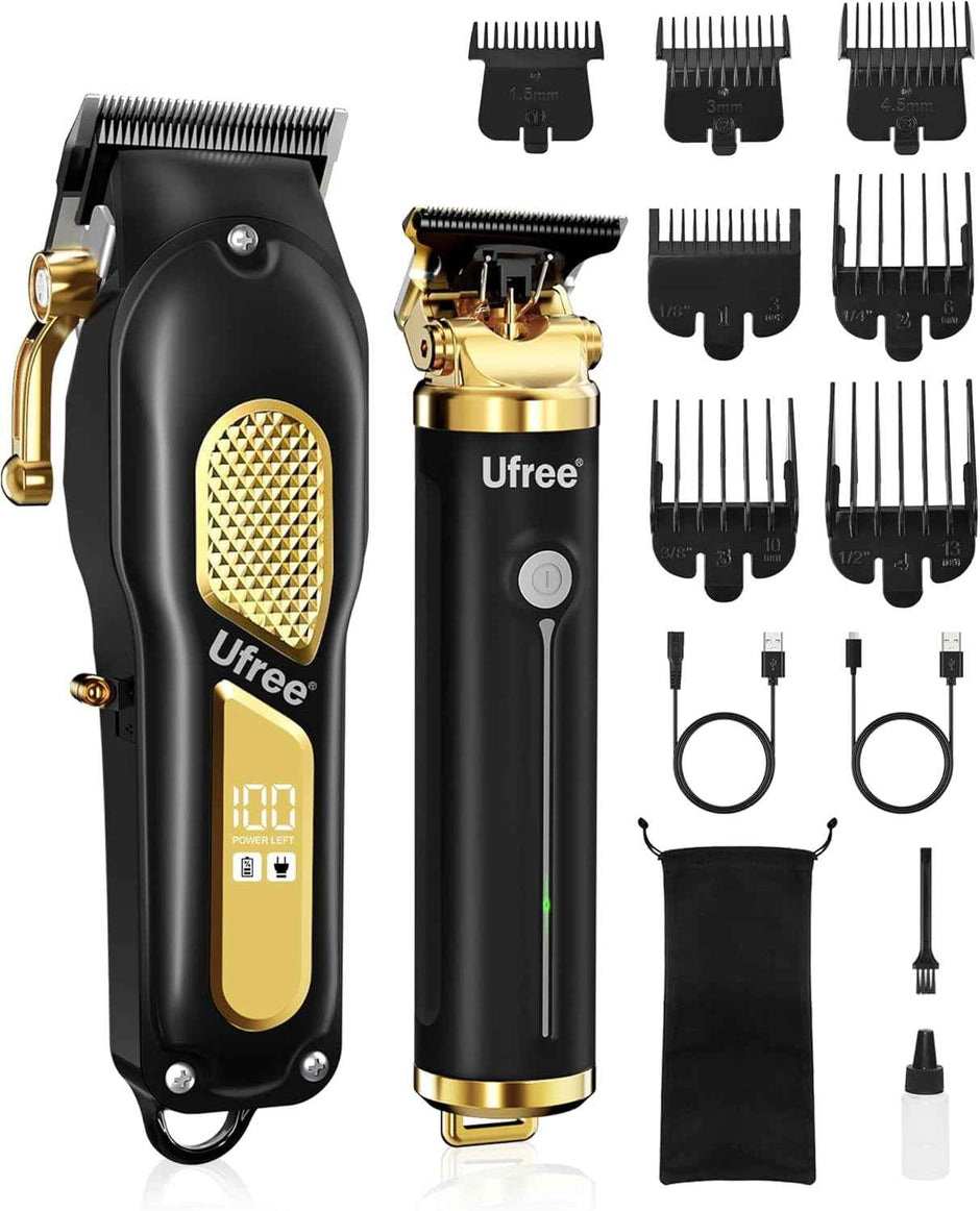 Cordless Hair Clippers & Trimmer Set for Men — Barber-Grade, 200Min Battery, LED Display
