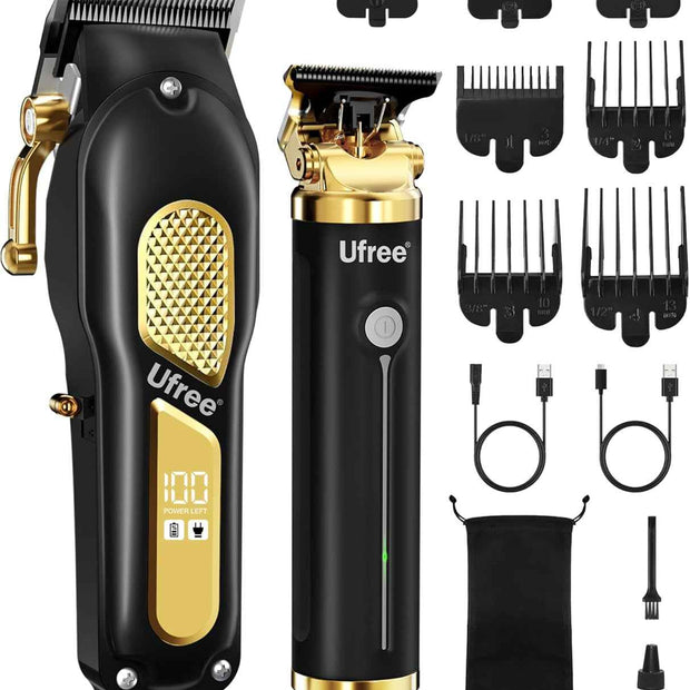 Cordless Hair Clippers & Trimmer Set for Men — Barber-Grade, 200Min Battery, LED Display
