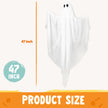 47 Inch Hanging Ghosts Halloween Decor,Halloween Light up White Ghosts with Spooky White LED Light,Halloween Outdoor Yard Porch Decorations,Haunted House Decorations