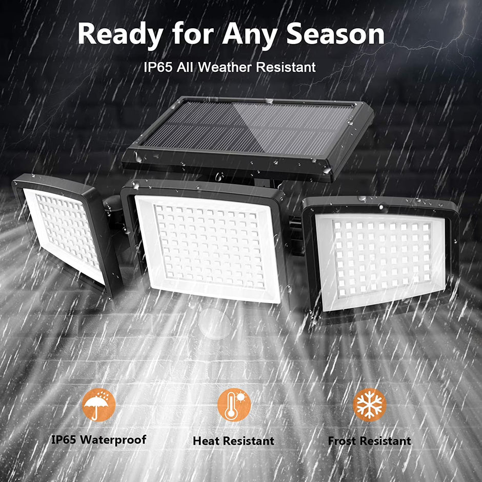 Solar Lights Outdoor - 210 LED 2500LM Waterproof Motion Sensor Security Lights with Wireless Remote Flood Lights for Patio Garage Yard Entryways