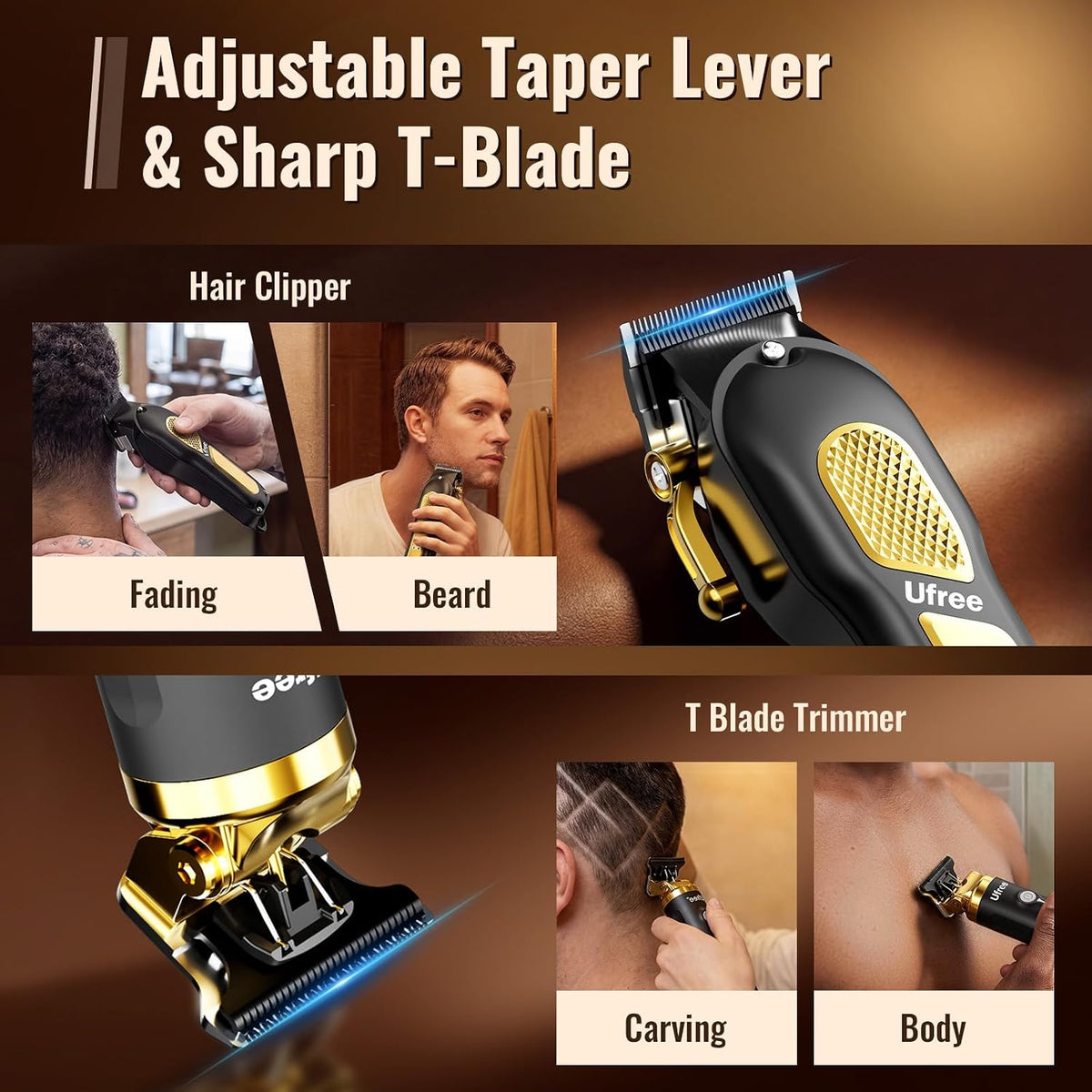 Cordless Hair Clippers for Men, Barber Clippers and Trimmers Set