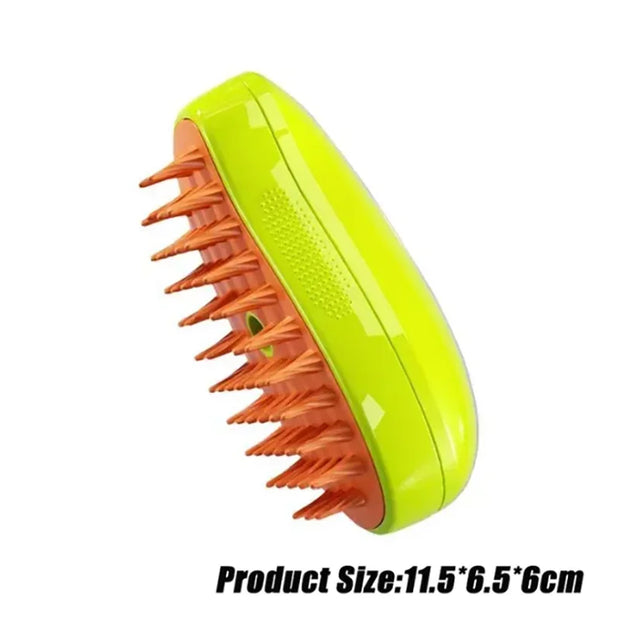3-in-1 Electric Steam Pet Brush — Essential Oil Spray, Massage & Hair Removal for Dogs & Cats - Gold Store Business
