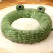Frog-Shaped Plush Pet Nest – Warm Winter Dog Den & Cat Villa Semi-Enclosed Kitten Puppy House - Gold Store Business