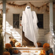 47 Inch Hanging Ghosts Halloween Decor,Halloween Light up White Ghosts with Spooky White LED Light,Halloween Outdoor Yard Porch Decorations,Haunted House Decorations