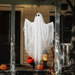 47 Inch Hanging Ghosts Halloween Decor,Halloween Light up White Ghosts with Spooky White LED Light,Halloween Outdoor Yard Porch Decorations,Haunted House Decorations