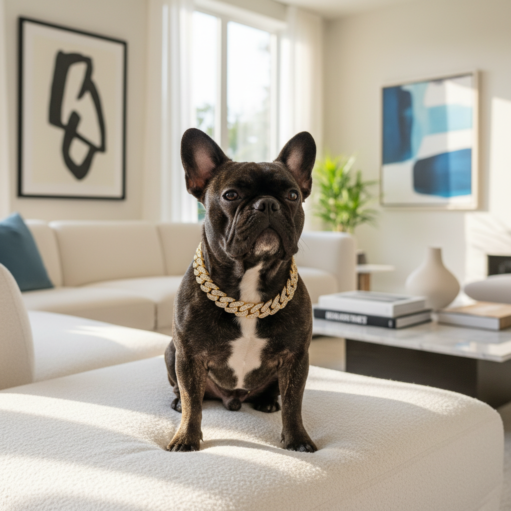Luxury Cuban Link Dog Collar – Gold & Silver Diamond Chain Necklace for Pets - Gold Store Business