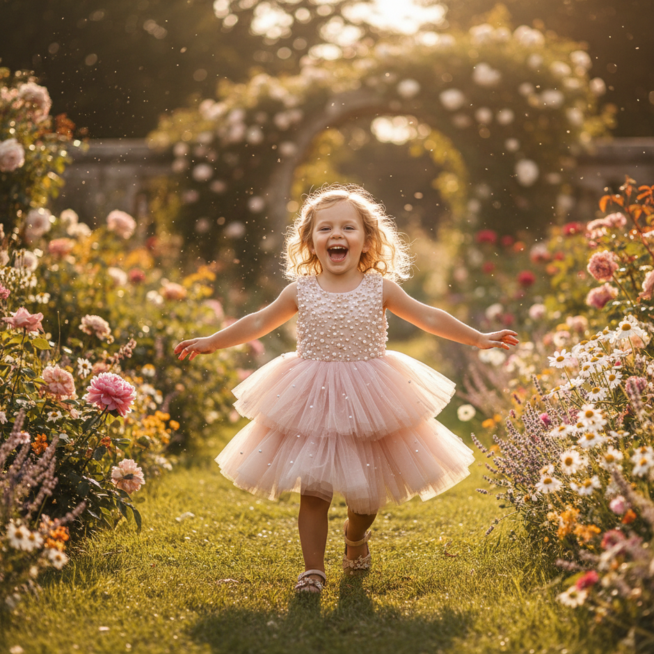 Toddler Girl Party Dress – Sleeveless Bowknot Pearl Cake Dress for Baby Girls 9M-5Y - Gold Store Business