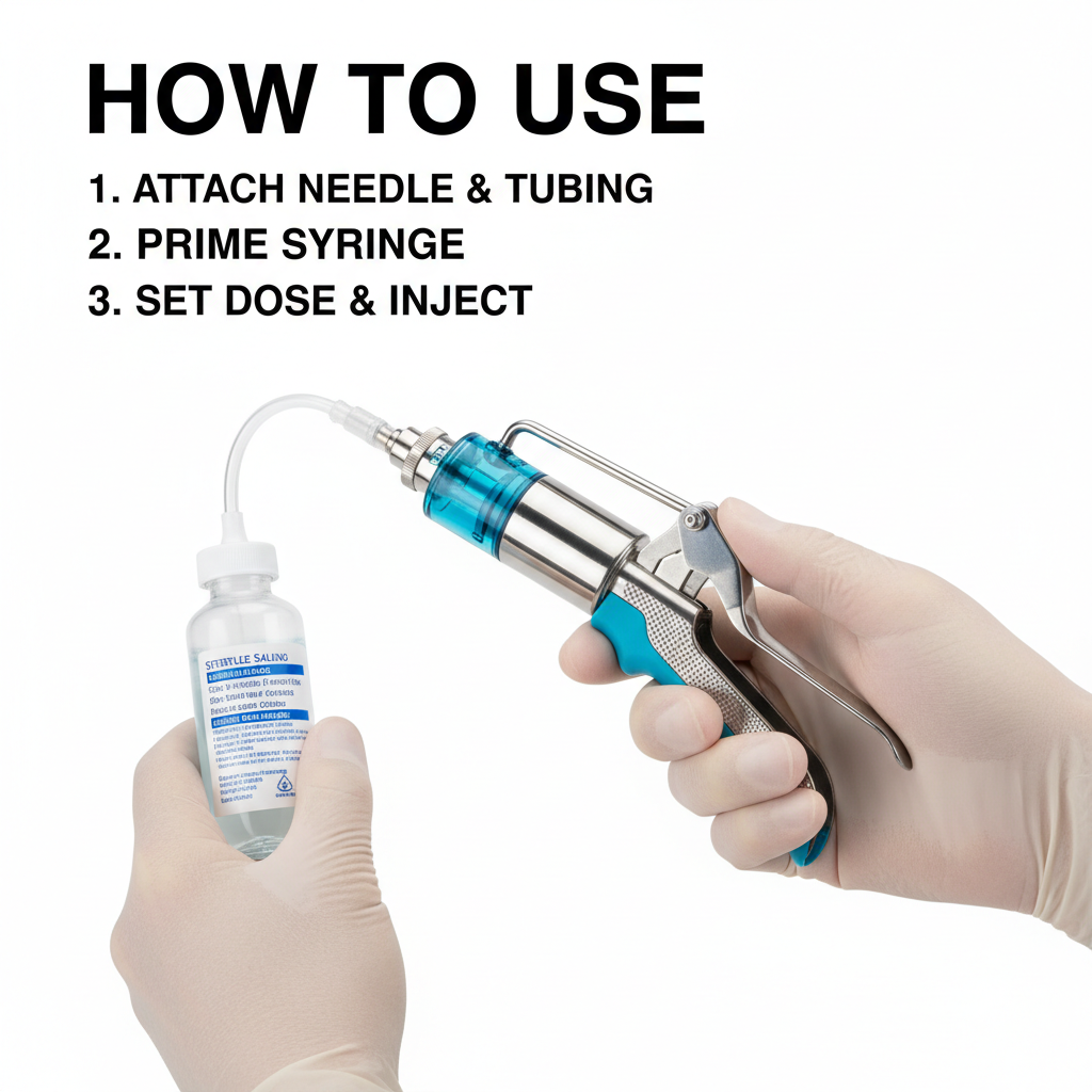 Veterinary Continuous Syringe Gun – Adjustable Dose Animal Injector with 10 Needles - Gold Store Business