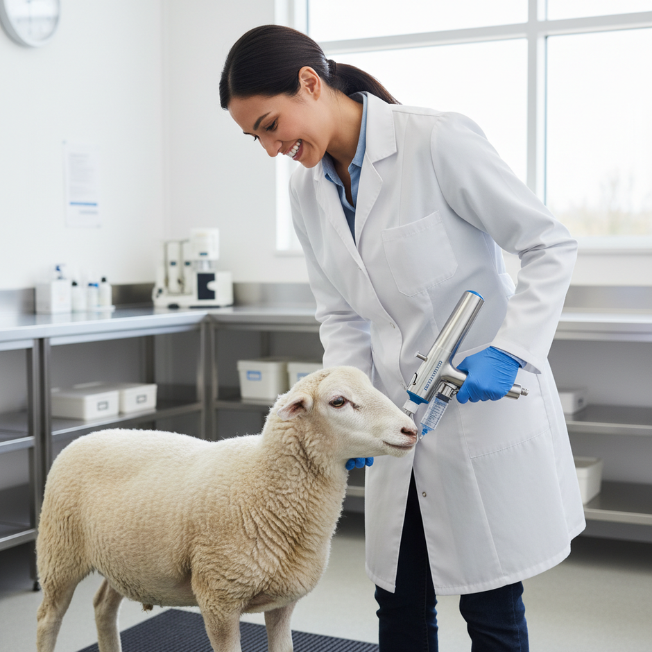 Veterinary Continuous Syringe Gun – Adjustable Dose Animal Injector with 10 Needles - Gold Store Business