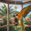 Large Parrot Chewing & Climbing Swing Toy – Natural Pine Cone Bird Cage Hanging Toy for Lovebirds & Cockatoos - Gold Store Business