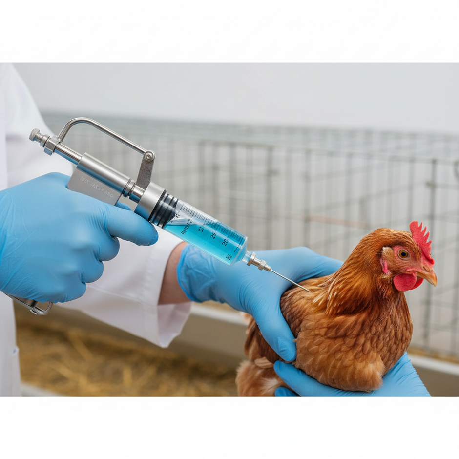 Veterinary Continuous Syringe Gun – Adjustable Dose Animal Injector with 10 Needles - Gold Store Business