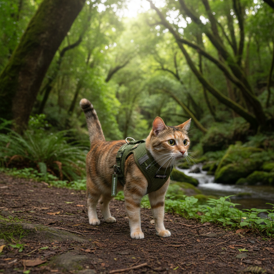 Escape-Proof Cat Harness & Leash Set – Adjustable Reflective Mesh Vest for Cats, Kittens & Small Dogs - Gold Store Business