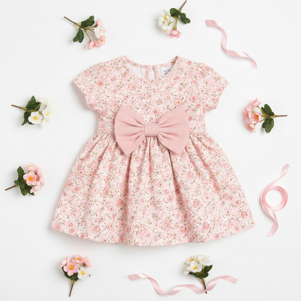 Baby Girl Flower Dress – Baptism, Birthday & Wedding Princess Gown (6M–3Y) - Gold Store Business